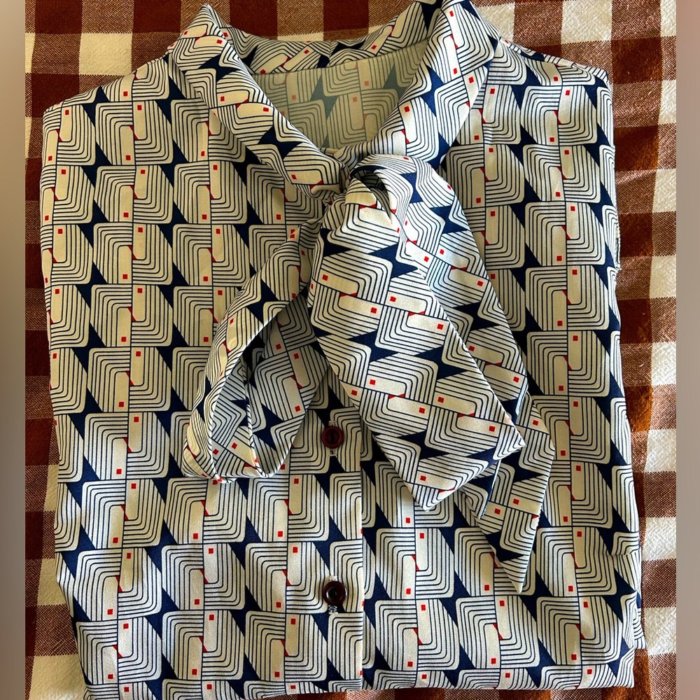Vintage bow tie neck blouse - Picture 2 of 4